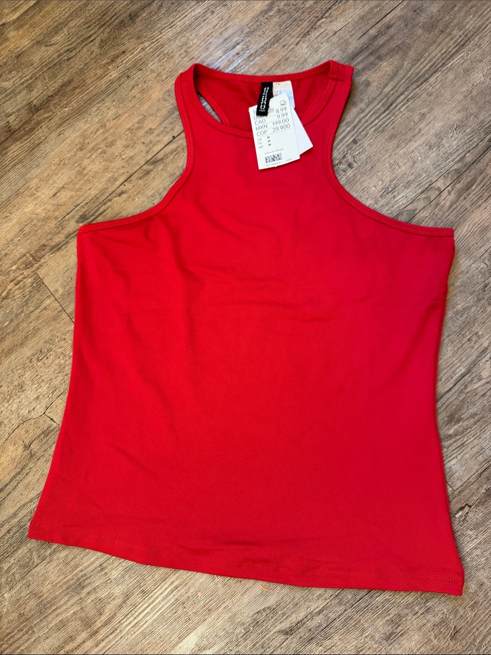 H&M Bright Red Ribbed Racerback Tank